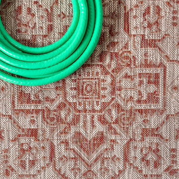 Sinjuri Medallion Textured Weave Indoor/outdoor Runner Rug